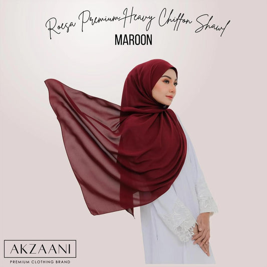 Maroon - Premium Chiffon Shawl