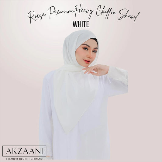 White - Premium Chiffon Shawl