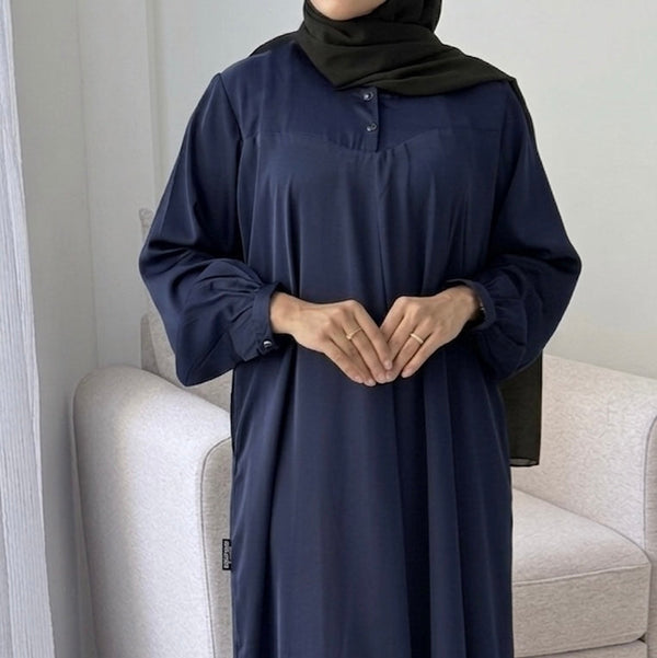 York Plain Abaya - Navy Blue