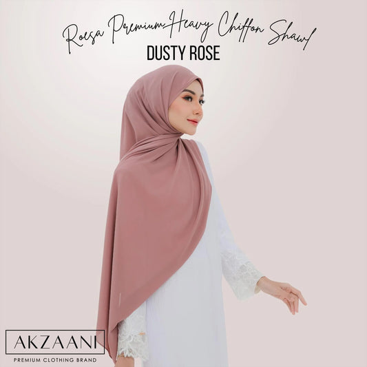 Dusty Rose - Premium Chiffon Shawl